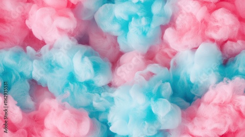 top view on pink and light blue color cotton candy texture background, for pattern overlay
