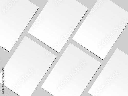 Flyer poster, brochure mockups in white background, 3D render illustration