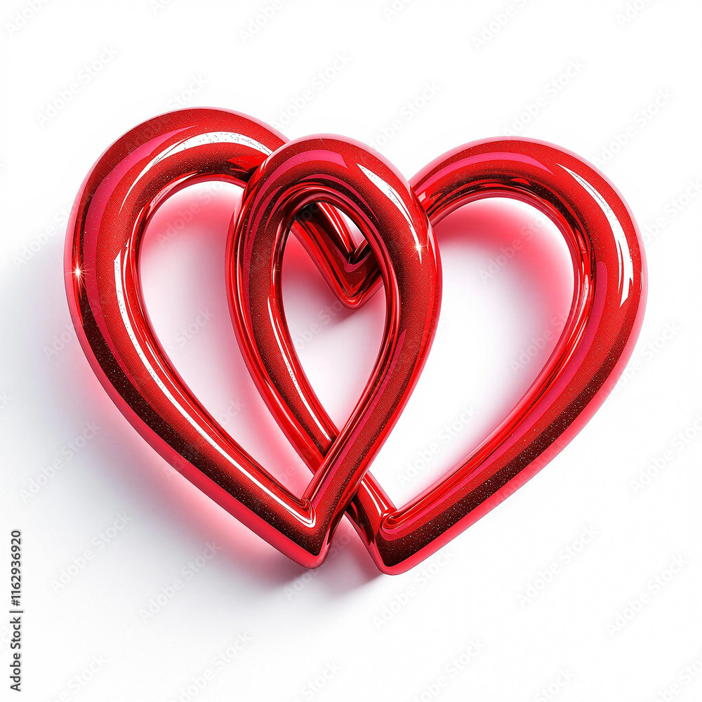 Naklejka premium two hearts isolated on white