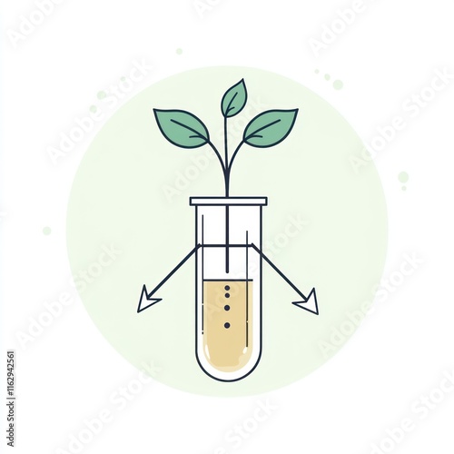 Wallpaper Mural Plant Sprout Growing In A Test Tube With Liquid Torontodigital.ca