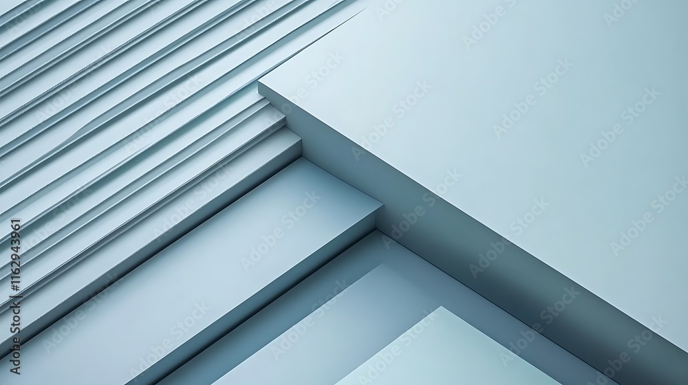Obraz premium Abstract Blue Geometric Shapes and Lines Design