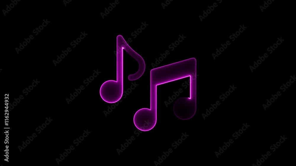 music icon animation on black background. music icon animation on black background.