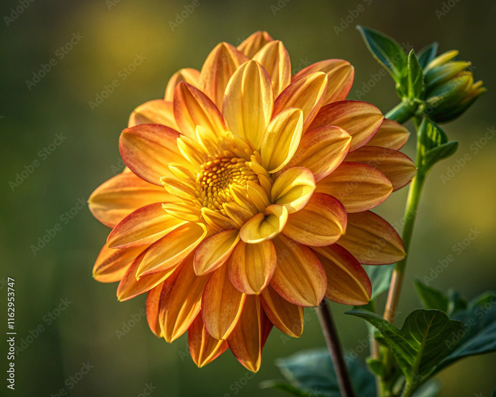 The beautiful yellow dahlia in the garden. With cool tone. Horizontal picture.
The beautiful yellow dahlia in the garden. With cool tone. Horizontal picture.