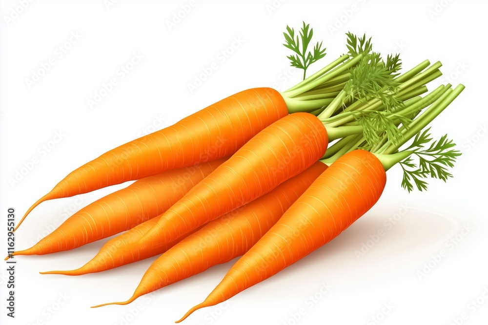 Isolated carrots. Heap of fresh carrots with stems isolated on white background Isolated carrots. Heap of fresh carrots with stems isolated on white background