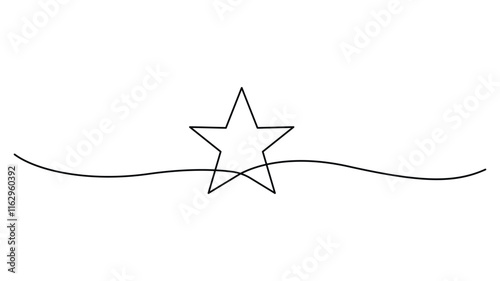 Minimalist  star shape continuous one line drawing vector illustration