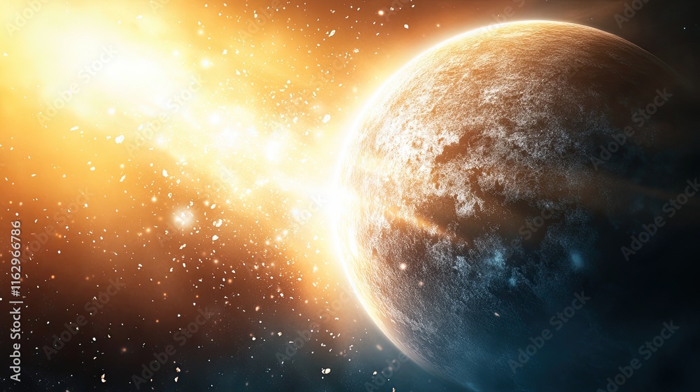 Obraz premium Setting up the Universe Through Cosmic Explosions and Celestial Collisions