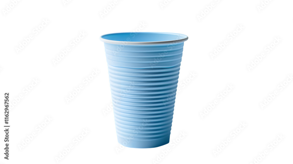 Light blue disposable plastic isolated on white background