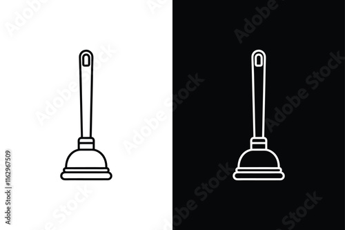 Plunger icon vector on White Background ,Vector Art Illustration on white background.