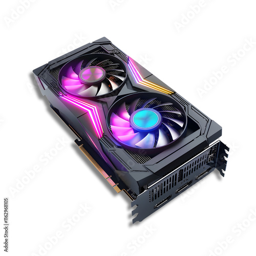 Dual-fan GPU with RGB lighting and sleek gaming design