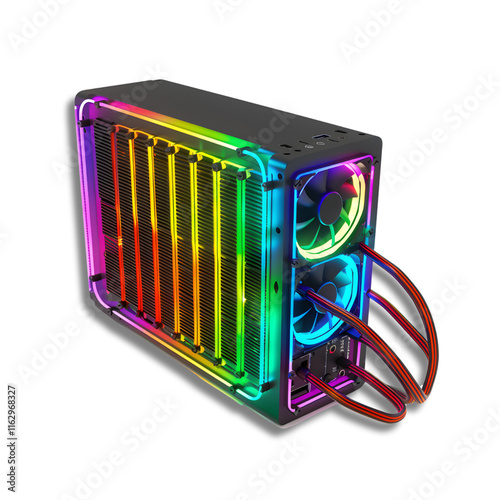 Advanced liquid cooling system with RGB radiator and fans