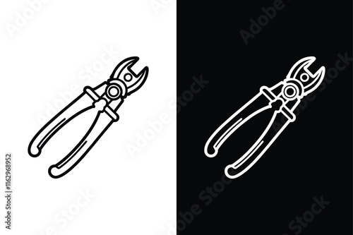 Tongue and Groove pliers icon vector on White Background ,Vector Art Illustration on white background.