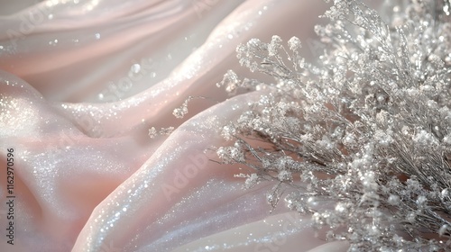 Soft Blush Pink and Shimmering Silver Textures in Elegant and Calming Abstract Design