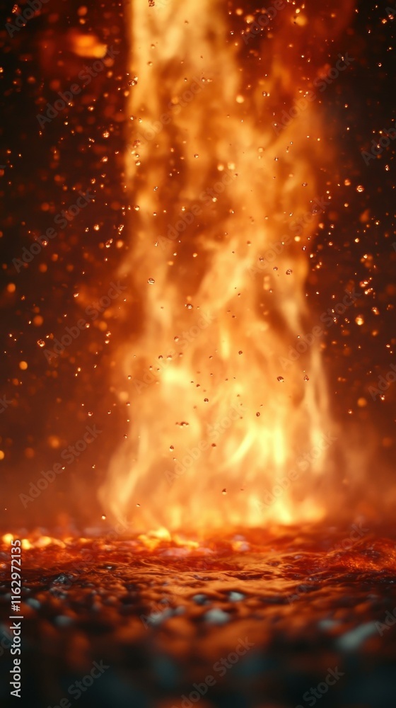 Dramatic fire effects Ember floating in the air Dramatic fire effects Ember floating in the air