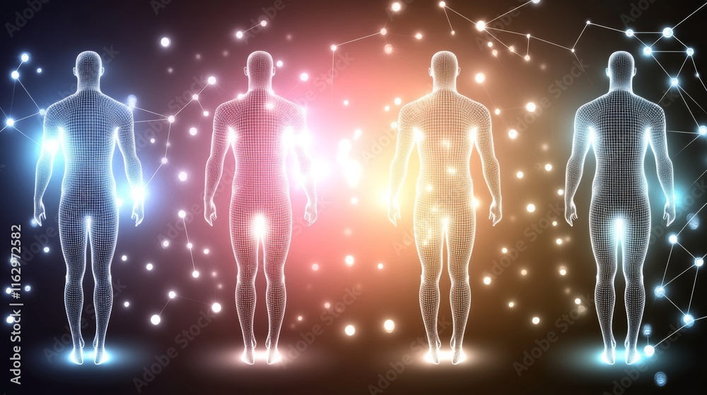 Abstract representation of human energy fields. Abstract representation of human energy fields.