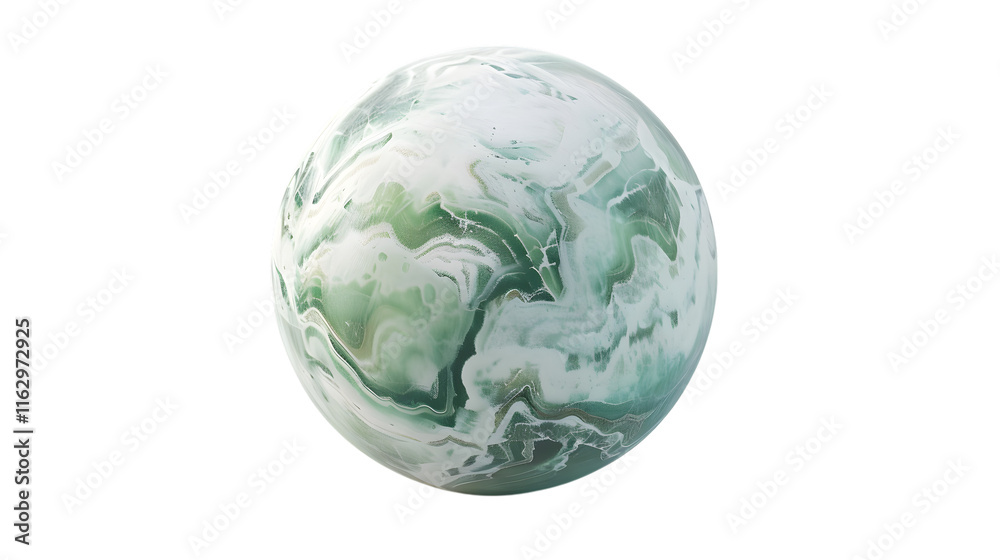 Green and white sphere earth isolated on white background Green and white sphere earth isolated on white background