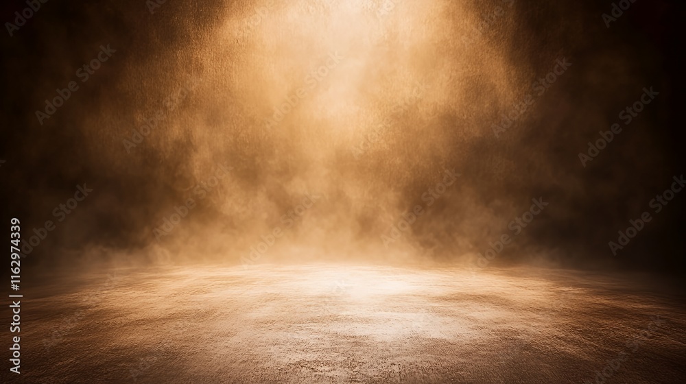 Golden Light Illuminates Smoky Ground Scene Golden Light Illuminates Smoky Ground Scene