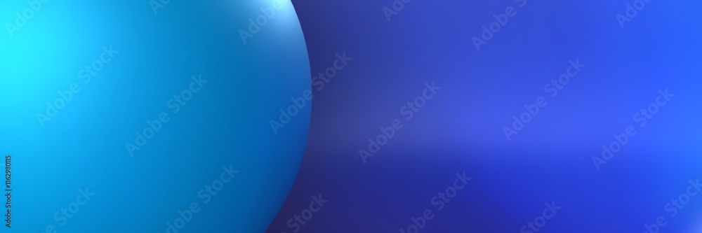 Bright Turquoise Sphere Section on Dark Blue Gradient