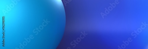 Obraz na płótnie Bright Turquoise Sphere Section on Dark Blue Gradient w salonie
