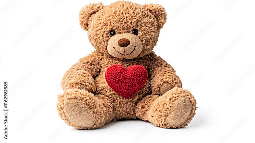 Plush Teddy Bear with Red Heart Adorable Valentine’s Day Symbol of Love Plush Teddy Bear with Red Heart Adorable Valentine’s Day Symbol of Love