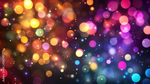 A colorful, blurry background with many small, colorful circles