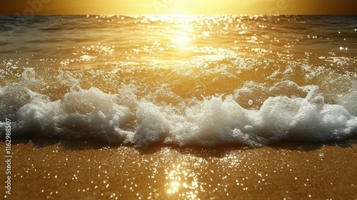 Scenic ocean waves beach wedding ceremony commences photo