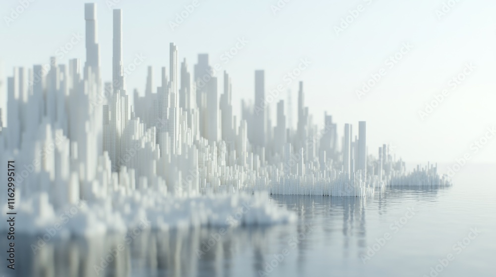 Futuristic skyline with abstract structures. Futuristic skyline with abstract structures.
