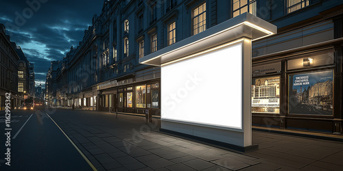 Blank Billboard Mockup for outdoor advertising, Blank advertising panel, Billboard for advertisement with copy space, White Light box, Banner Mockup, Mockup For promotional poster. Generative AI