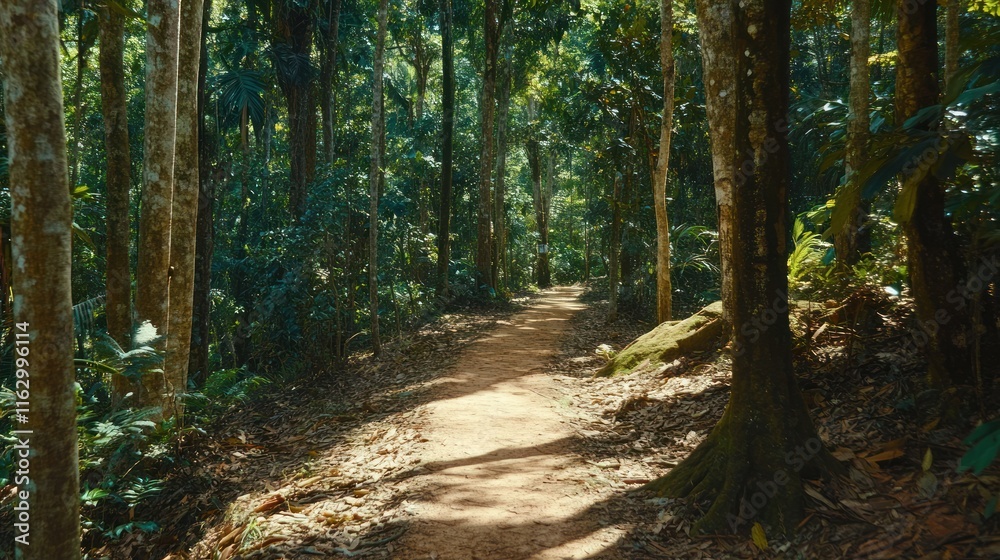 Serene Jungle Path: A Tranquil Walk Through Lush Greenery Serene Jungle Path: A Tranquil Walk Through Lush Greenery