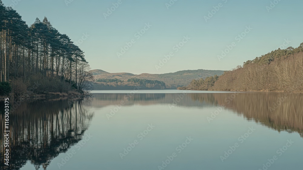 Serene Lake Reflection in Winter Serene Lake Reflection in Winter