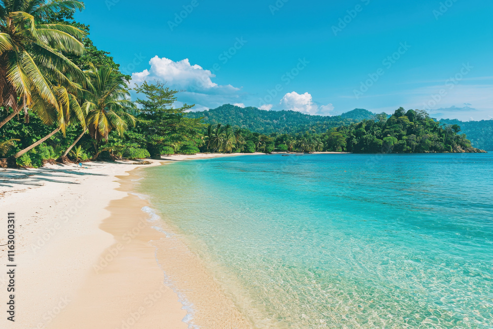 Obraz premium Tropical Beach with Clear Turquoise Waters