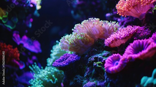 Vibrant Coral Gardens Underwater Ecosystem Showcasing Lively Colors and Diverse Marine Life in a Rich Undersea Environment photo