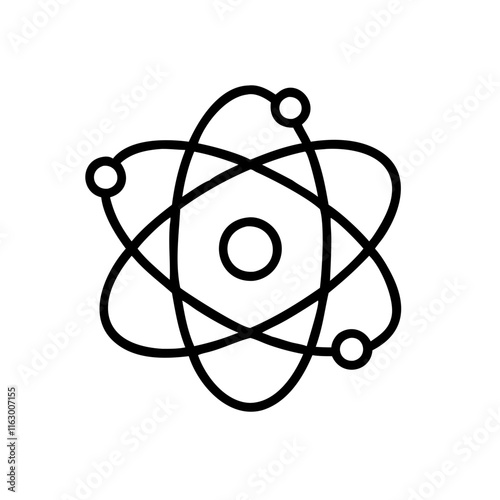 Atom with orbiting electrons