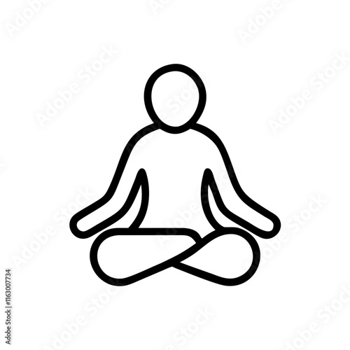 An icon of a person in lotus position representing calmness and mindfulness.