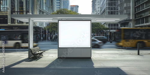 Blank Billboard Mockup for outdoor advertising, Blank advertising panel, Billboard for advertisement with copy space, White Light box, Banner Mockup, Mockup For promotional poster. Generative AI