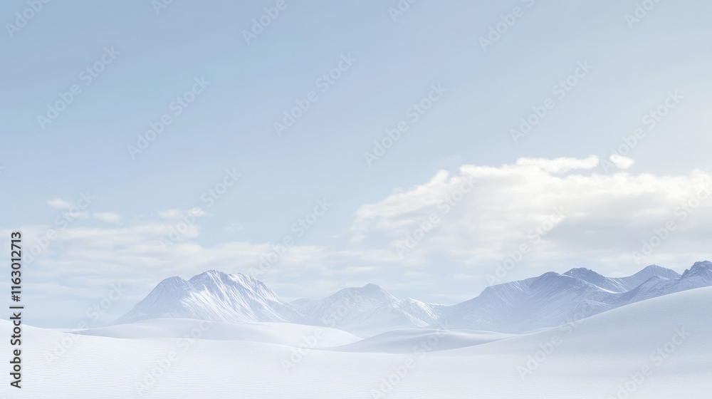 Serene snowy mountains under a cloudy sky. Serene snowy mountains under a cloudy sky.