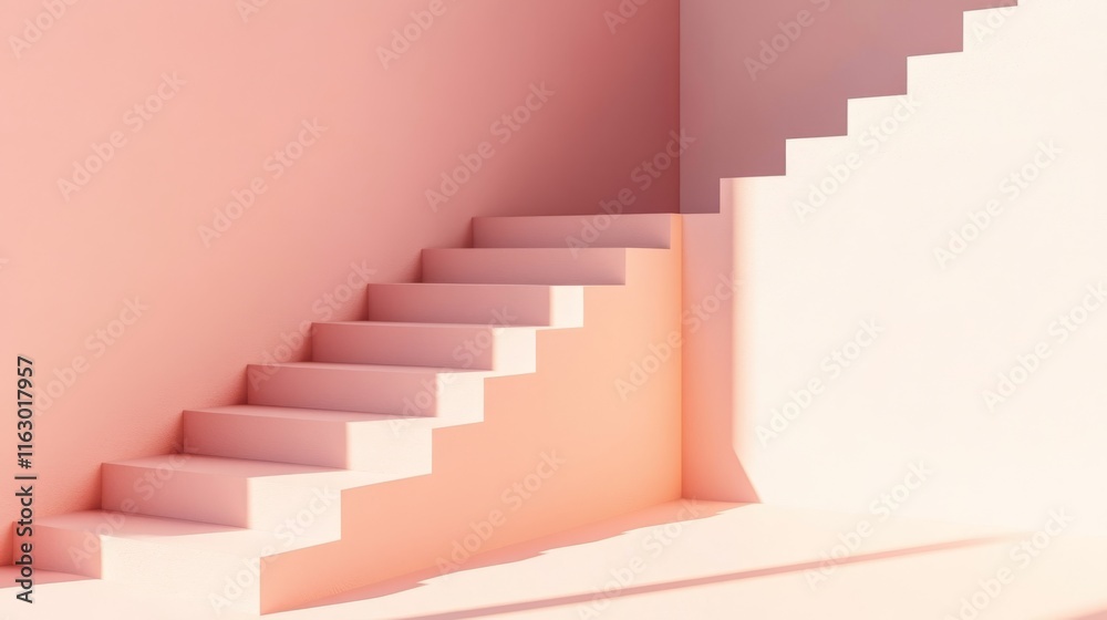 Stylish staircase in a modern design environment. Stylish staircase in a modern design environment.