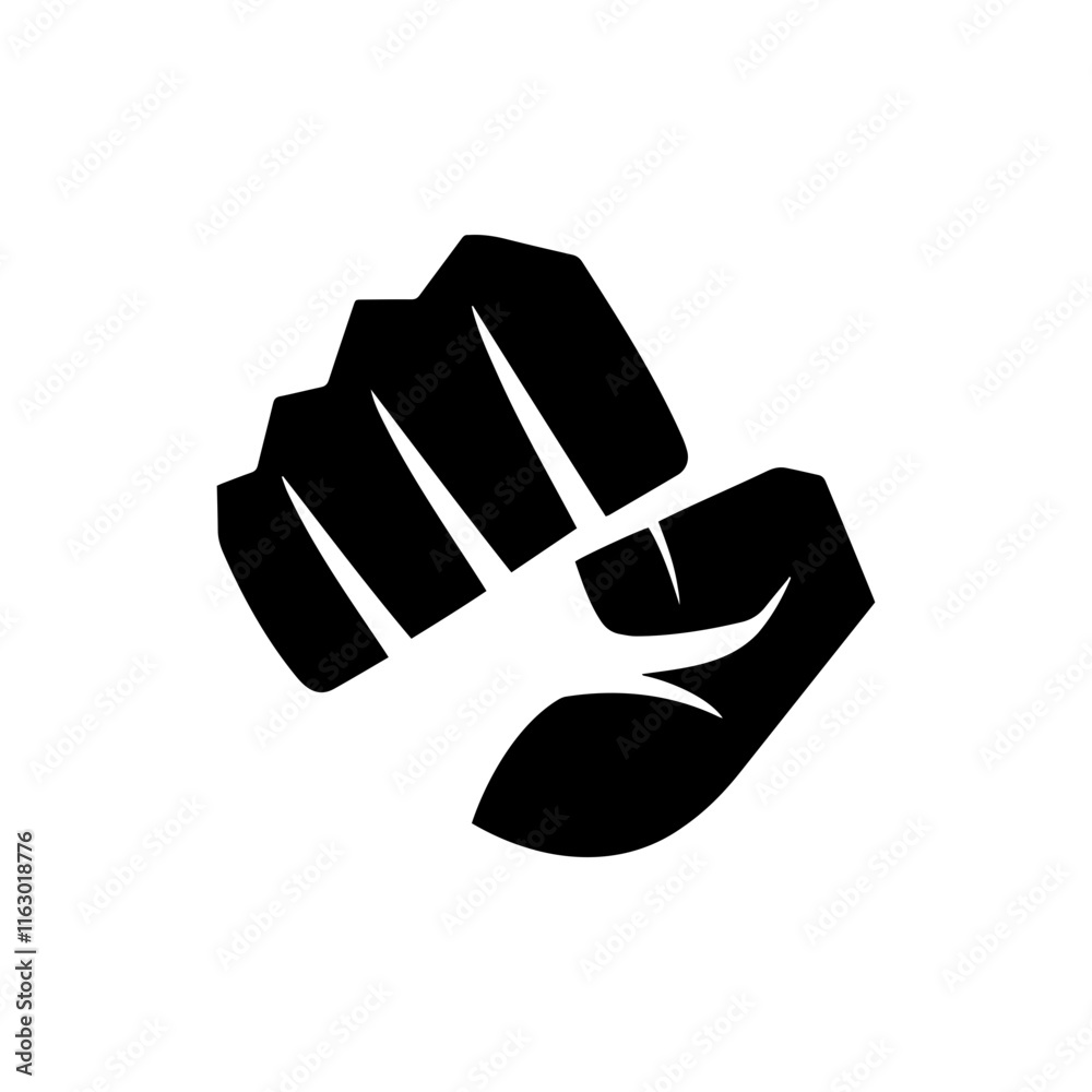 Aggressive Punch Icon Isolated on White Background Aggressive Punch Icon Isolated on White Background