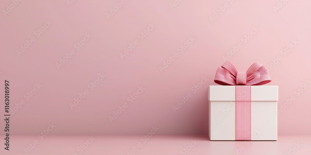 Valentine's Day Pink Gift Box with Ribbon Present Celebration Surprise Holiday Valentine's Day Pink Gift Box with Ribbon Present Celebration Surprise Holiday