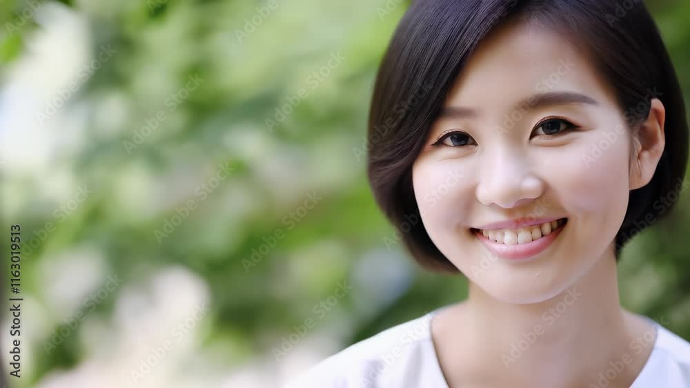 Woman Smiling in Nature Woman Smiling in Nature