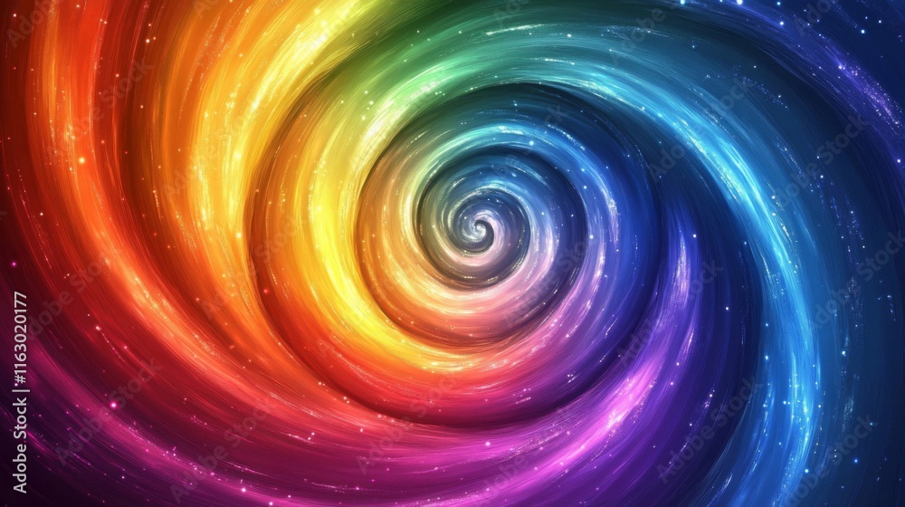 Colorful Spiral Galaxy Abstract Art Design