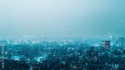 Wallpaper Mural Urban skyline at night with shimmering lights. Torontodigital.ca