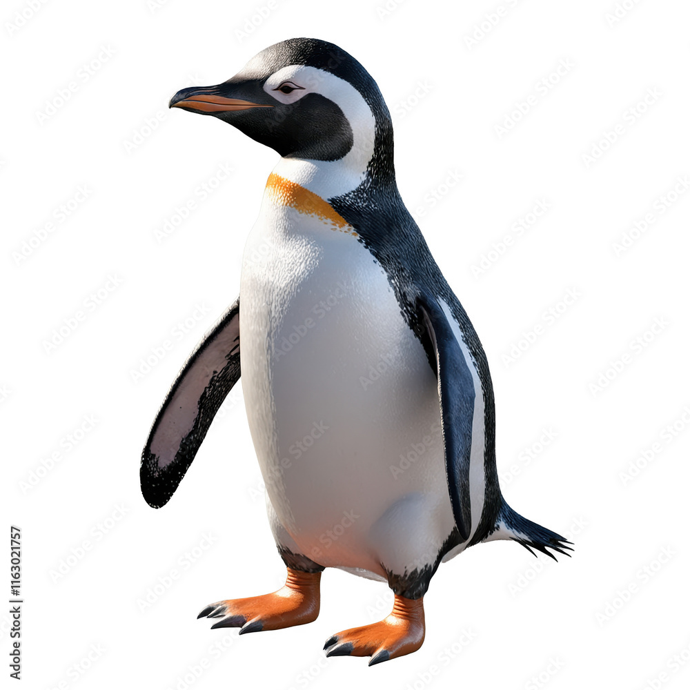Fototapeta premium Realistic penguin standing proudly with a vibrant background