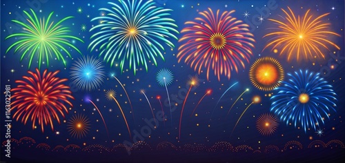 Happy  Fireworks Background  generate ai
