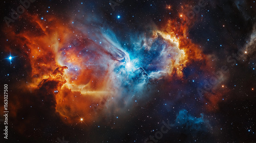 view from space to a galaxy and stars , space galaxy background , a galaxy nebula