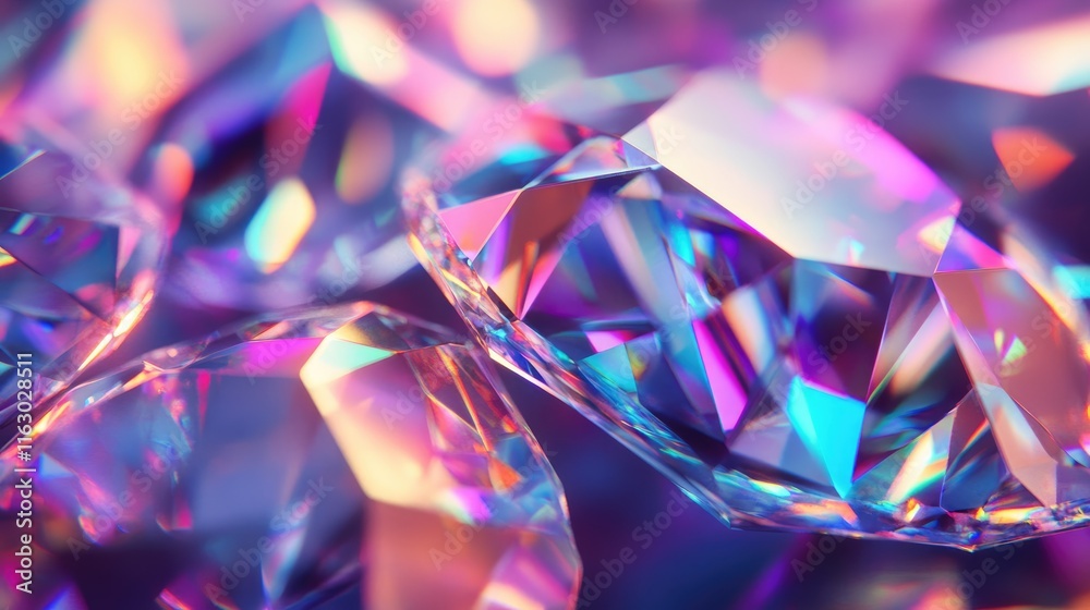 A close-up view of sparkling, multi-faceted gemstones reflecting vibrant colors. A close-up view of sparkling, multi-faceted gemstones reflecting vibrant colors.