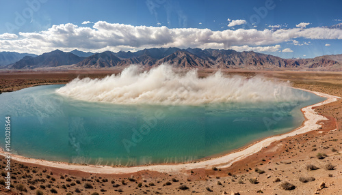 Oasis spectaculaire au creux des montagnes photo