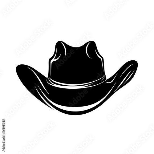 Brown Sheriff Hat Icon. Vector Isolated Object. Front View. Symbol of Wild West