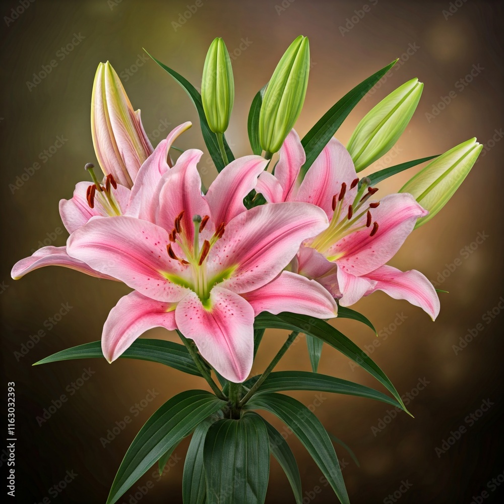 Naklejka premium pink lily flower