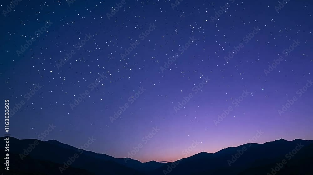 A tranquil twilight sky transitions into a serene starry night, symbolizing peace and the wonder of nature's rhythm. A tranquil twilight sky transitions into a serene starry night, symbolizing peace and the wonder of nature's rhythm.