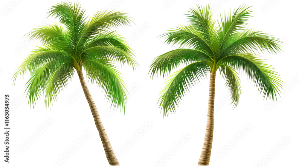 Obraz premium palm tree isolated on white, palm tree vector